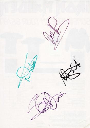 Iron Maiden Somewhere On Tour 86/87 - Autographed + Stub & insert tour programme UK IROTRSO701606