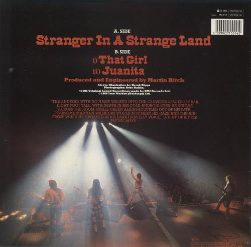 Iron Maiden Stranger In A Strange Land - EX 12" vinyl single (12 inch record / Maxi-single) Dutch IRO12ST506331