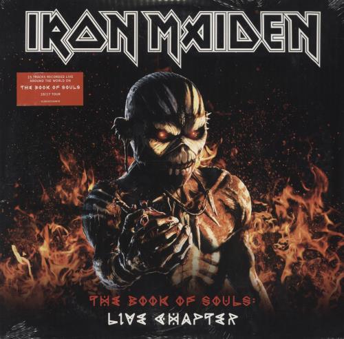 Iron Maiden The Book Of Souls: Live Chapter - stickered shrink 3-LP vinyl record set (Triple LP Album) UK IRO3LTH835732