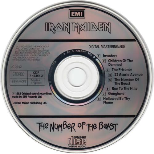 Iron Maiden The Number Of The Beast CD album (CDLP) UK IROCDTH708325