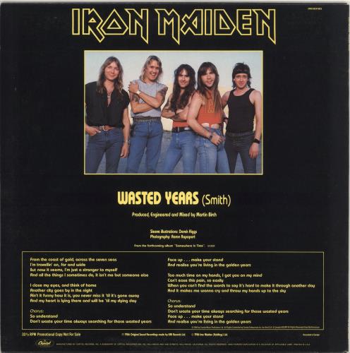 Iron Maiden Wasted Years 12" vinyl single (12 inch record / Maxi-single) US IRO12WA02445