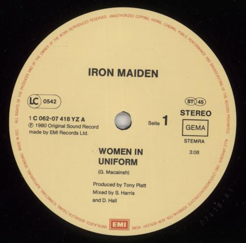 Iron Maiden Women In Uniform 12" vinyl single (12 inch record / Maxi-single) German IRO12WO404710