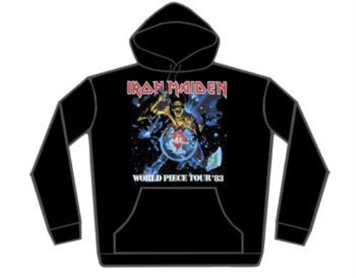 Iron Maiden World Piece Hooded Sweatshirt - Medium clothing UK IROMCWO416210