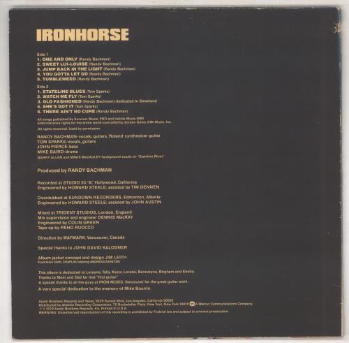Ironhorse Ironhorse vinyl LP album (LP record) US IOHLPIR672724
