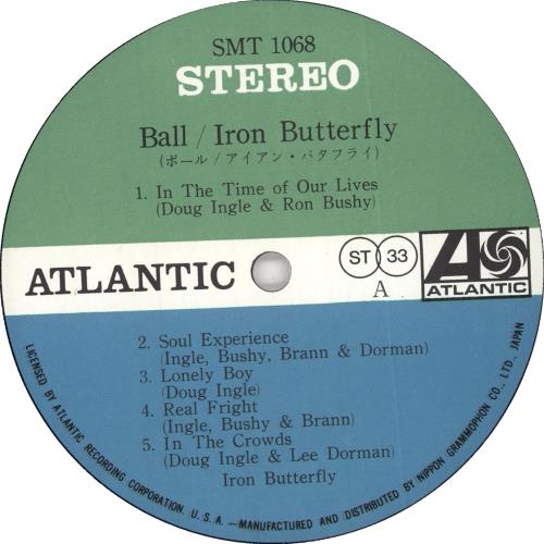 Iron Butterfly Ball Japanese vinyl LP album (LP record) (725938)