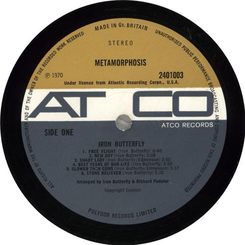 Iron Butterfly Metamorphosis EX UK vinyl LP album (LP record) (718133)