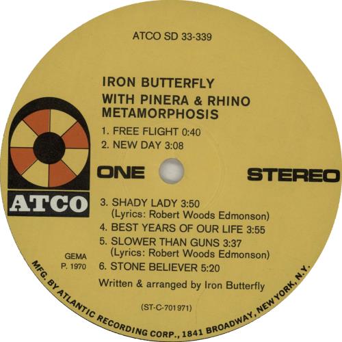 Iron Butterfly Metamorphosis German vinyl LP album (LP record) (653305)