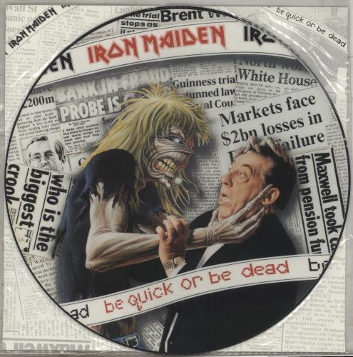 Iron Maiden Be Quick Or Be Dead + Back Insert 12" vinyl picture disc (12 inch picture record) UK IRO2PBE04847