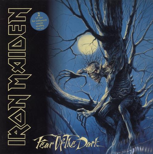 Iron Maiden Fear Of The Dark + Stickered & Insert - EX 2-LP vinyl record set (Double Album) UK IRO2LFE611986