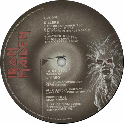 Iron Maiden Killers UK vinyl LP album (LP record) (185381)