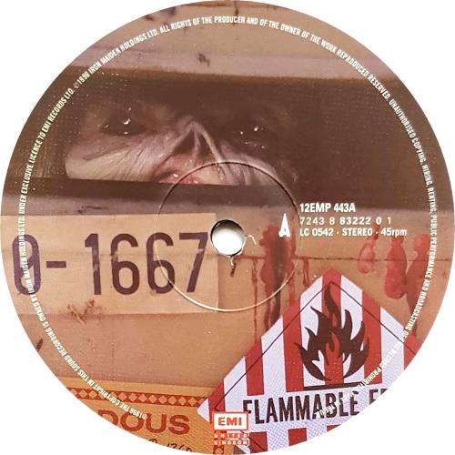 Iron Maiden Virus Poster Sleeve EX UK 12" vinyl single (12 inch