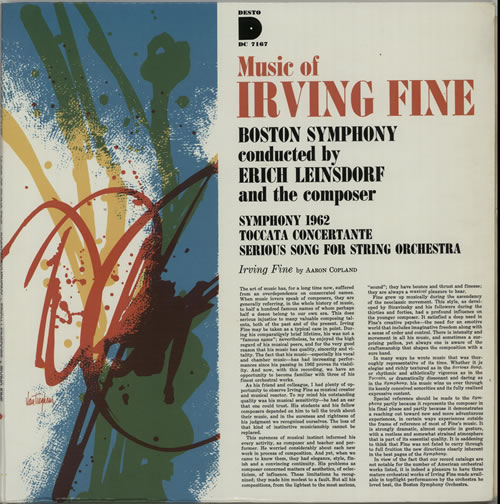 Irving Fine Music Of Irving Fine vinyl LP album (LP record) US IRVLPMU633113