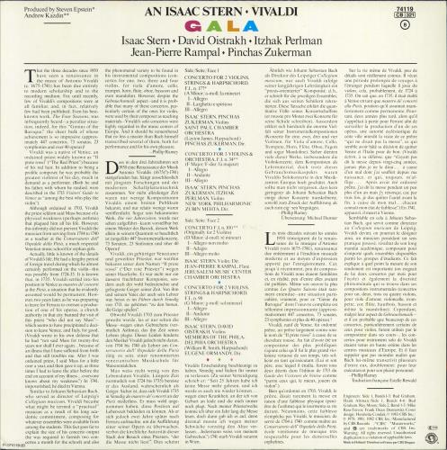 Isaac Stern An Isaac Stern Vivaldi Gala vinyl LP album (LP record) UK IUPLPAN776931