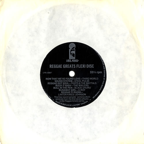 Island Records Reggae Greats - Flexi 7" vinyl single (7 inch record / 45) UK ISD07RE630872