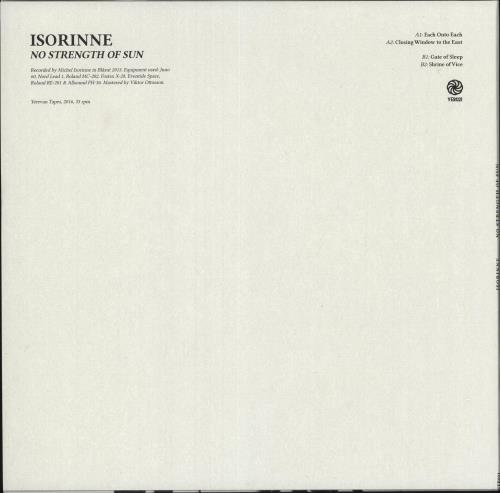 Isorinne No Strength Of Sun EP 12" vinyl single (12 inch record / Maxi-single) Italian 0SP12NO735376