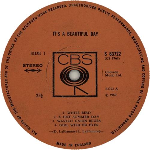 It's A Beautiful Day It's A Beautiful Day 1st EX UK vinyl LP album