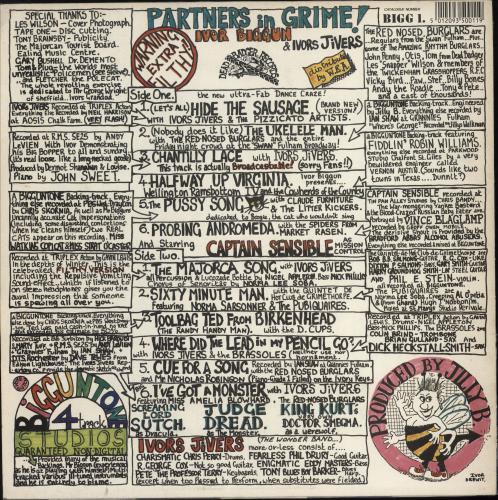 Ivor Biggun Partners In Grime - Autographed vinyl LP album (LP record) UK IVZLPPA778832