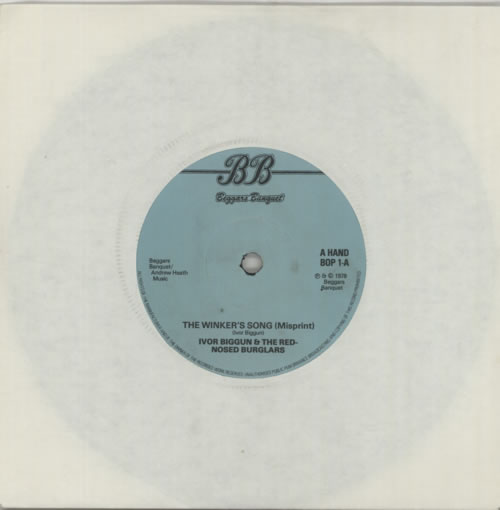 Ivor Biggun The Winker's Song (Misprint) 7" vinyl single (7 inch record / 45) UK IVZ07TH607517
