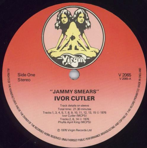 Ivor Cutler Jammy Smears vinyl LP album (LP record) UK IVCLPJA609615