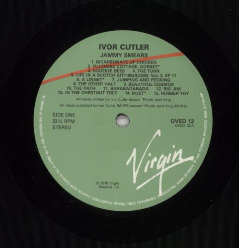 Ivor Cutler Jammy Smears vinyl LP album (LP record) UK IVCLPJA674936