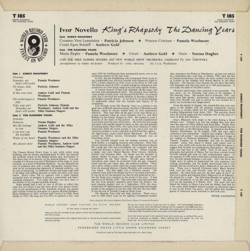 Ivor Novello King's Rhapsody / The Dancing Years vinyl LP album (LP record) UK IV0LPKI762021