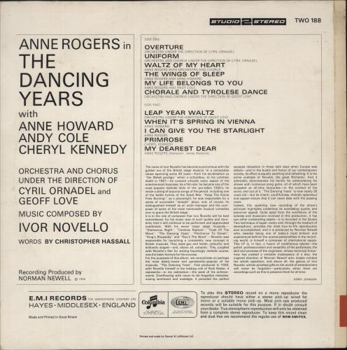 Ivor Novello The Dancing Years vinyl LP album (LP record) UK IV0LPTH879594