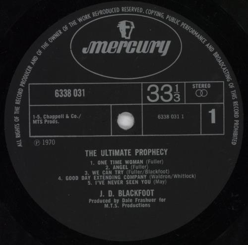 J. D. Blackfoot The Ultimate Prophecy vinyl LP album (LP record) UK 4GDLPTH818914