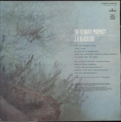 J. D. Blackfoot The Ultimate Prophecy vinyl LP album (LP record) UK 4GDLPTH818914