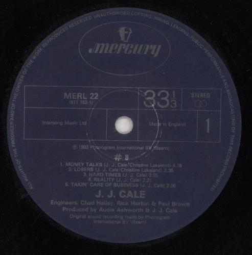 J.J. Cale #8 - Eight vinyl LP album (LP record) UK JJCLPEI283111