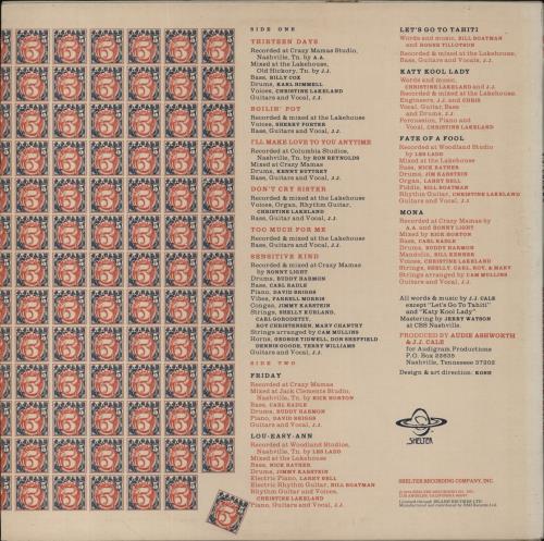 J.J. Cale 5 - Five - EX vinyl LP album (LP record) UK JJCLPFI509378