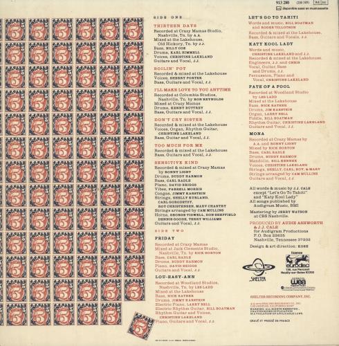 J.J. Cale 5 - Five vinyl LP album (LP record) French JJCLPFI727201