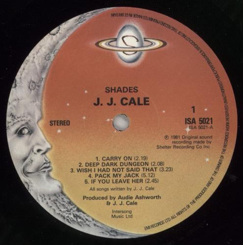 J.J. Cale Shades vinyl LP album (LP record) UK JJCLPSH283110