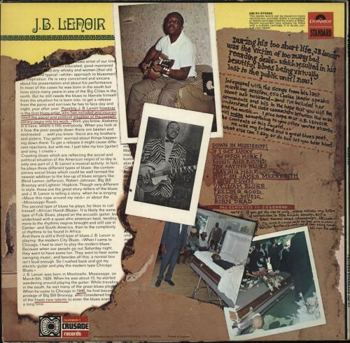 J B Lenoir J.B. Lenoir vinyl LP album (LP record) UK LQRLPJB701587