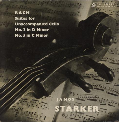 Jnos Starker Bach: Suites For Unaccompanied Cello: No. 2 in D Minor / No. 5 in C Minor - VG vinyl LP album (LP record) UK K5YLPBA862753