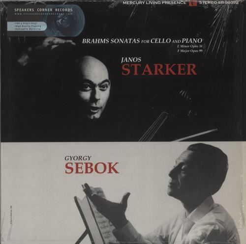 J�nos Starker Brahms: Cello And Piano Sonatas - 180gm - Shrink vinyl LP album (LP record) German K5YLPBR879243