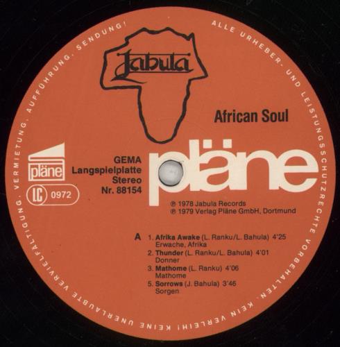 Jabula African Soul vinyl LP album (LP record) German KWFLPAF889883