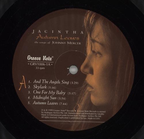Jacintha Autumn Leaves(The Songs Of Johnny Mercer) + 45RPM - 180gm - Sealed 2-LP vinyl record set (Double LP Album) US 1JC2LAU864113