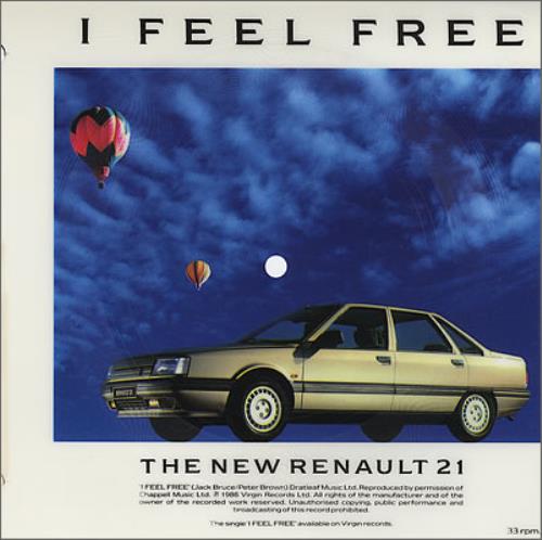 Jack Bruce I Feel Free - Renault 21 Flexi Disc 7" vinyl single (7 inch record / 45) UK J-B07IF124531