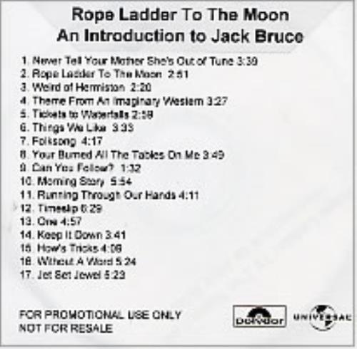 Jack Bruce Rope Ladder To The Moon - An Introduction To Jack Bruce CD-R acetate UK J-BCRRO267136