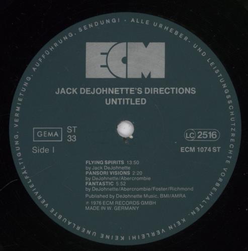 Jack DeJohnette Untitled vinyl LP album (LP record) German JJTLPUN754181