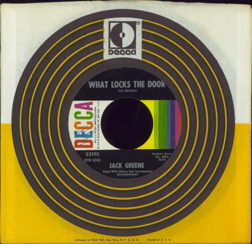 Jack Greene What Locks The Door 7" vinyl single (7 inch record / 45) US JGX07WH806212