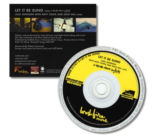 Jack Johnson Let It Be Sung CD single (CD5 / 5") US JKJC5LE386218