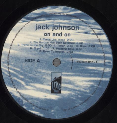 Jack Johnson On And On - EX vinyl LP album (LP record) US JKJLPON857559