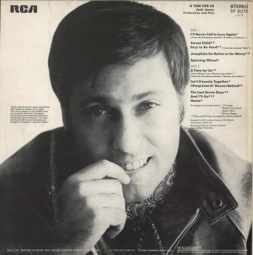 Jack Jones A Time For Us vinyl LP album (LP record) UK JJELPAT476115