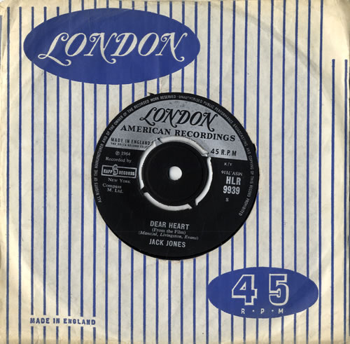 Jack Jones Dear Heart 7" vinyl single (7 inch record / 45) UK JJE07DE420331