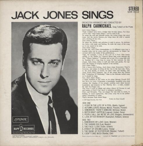 Jack Jones Jack Jones Sings vinyl LP album (LP record) UK JJELPJA890134