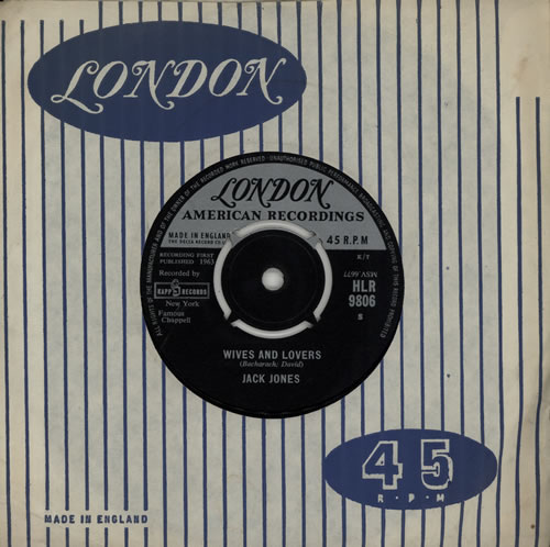 Jack Jones Wives And Lovers 7" vinyl single (7 inch record / 45) UK JJE07WI571803