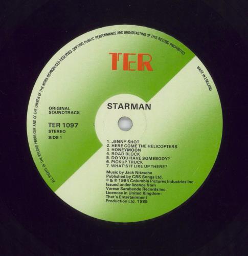 Jack Nitzsche John Carpenter's Starman - VG/EX vinyl LP album (LP record) UK KQCLPJO859647