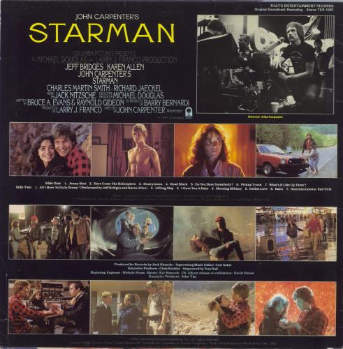 Jack Nitzsche John Carpenter's Starman - VG/EX vinyl LP album (LP record) UK KQCLPJO859647
