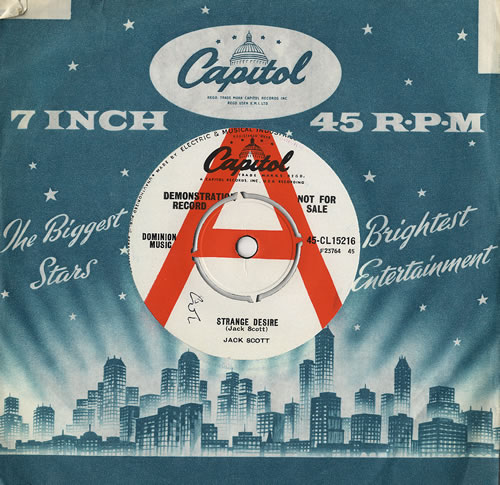 Jack Scott Strange Desire - A Label 7" vinyl single (7 inch record / 45) UK 1JS07ST479013